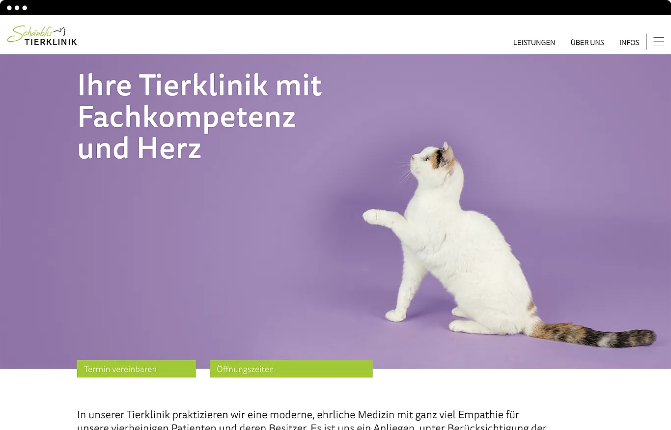 Website Desktop . Schäublis . Tierklinik