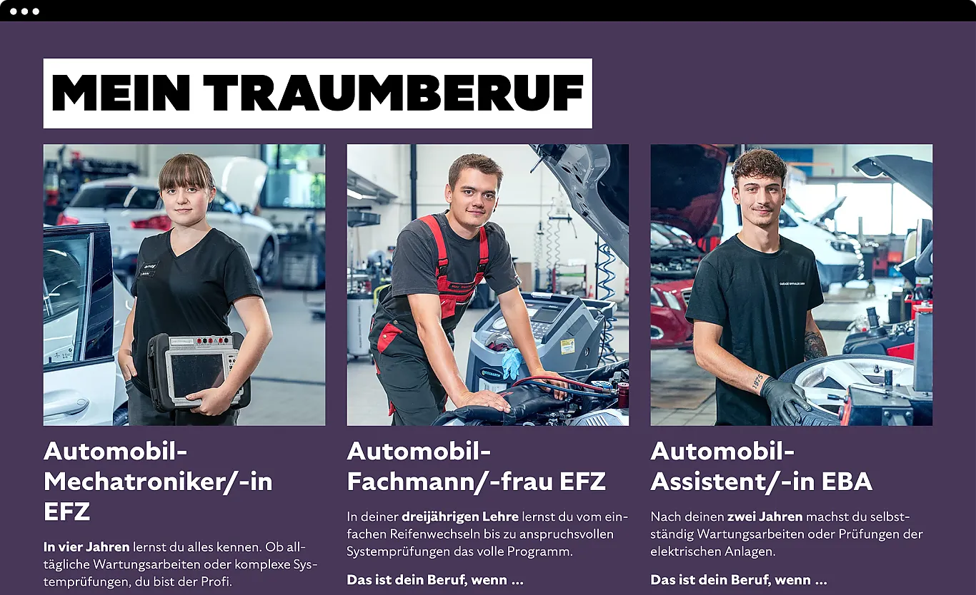 Werde Autoprofi . Website . Desktop