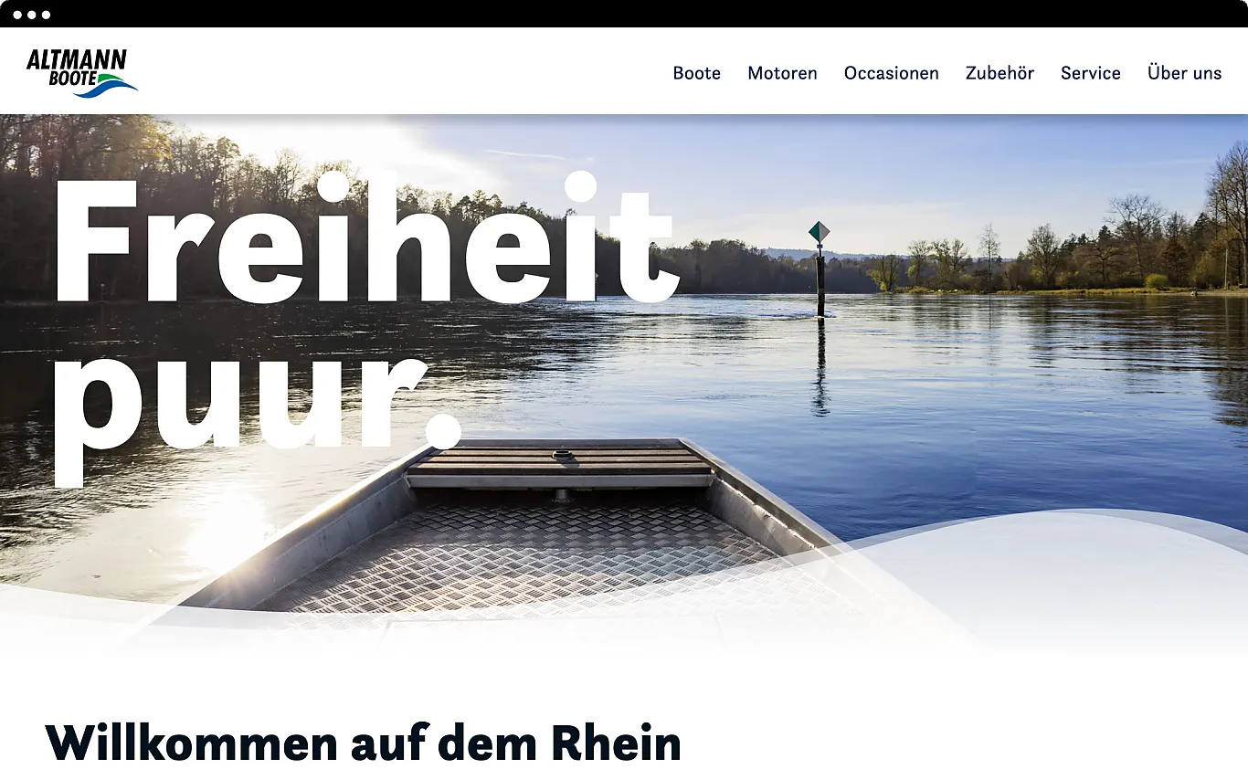 Altmann Boote . Website . Slogan