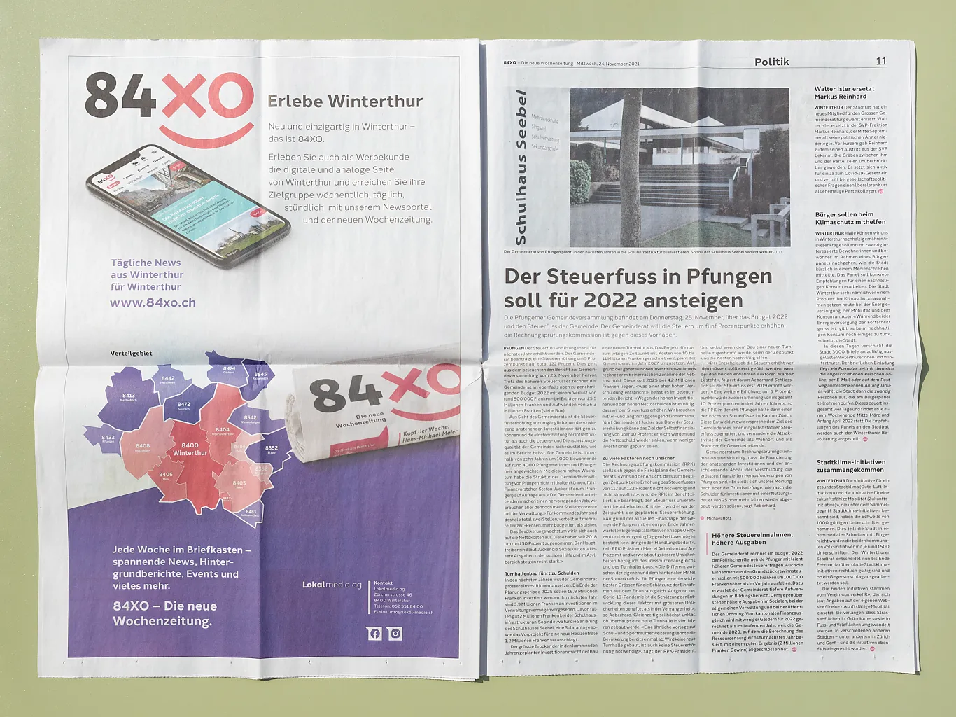 84xo - Die neue Wochenzeitung . Editorial Design