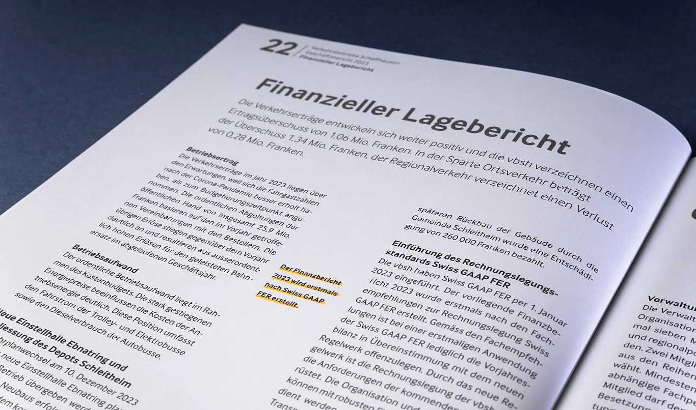 Editorial Design . Geschäftsbericht . Finanzteil