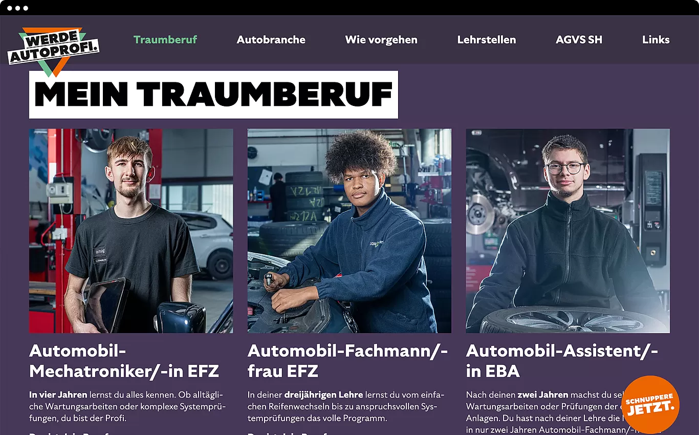 Werde Autoprofi . Website . Desktop Werde Autoprofi . Website . Desktop